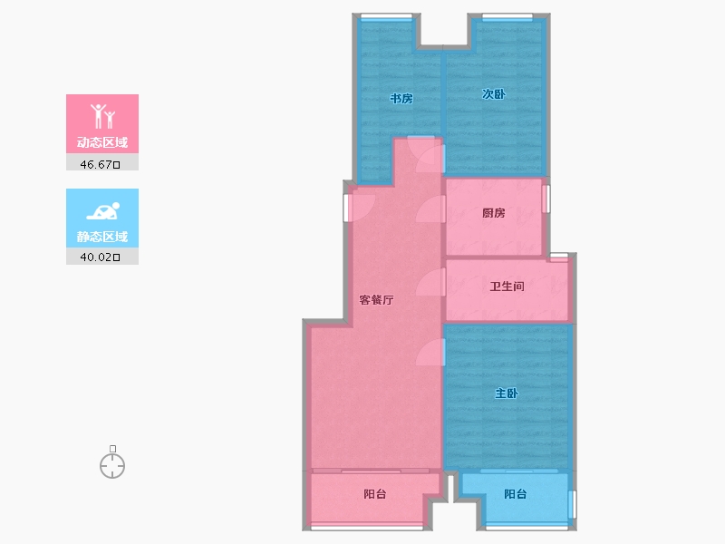 重庆-重庆市-万科御澜道-74.00-户型库-动静分区