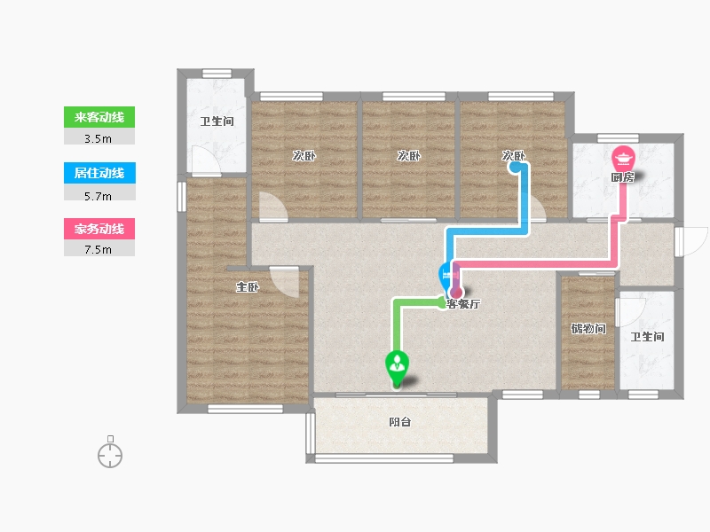 湖南省-长沙市-万科里金域滨江-102.47-户型库-动静线