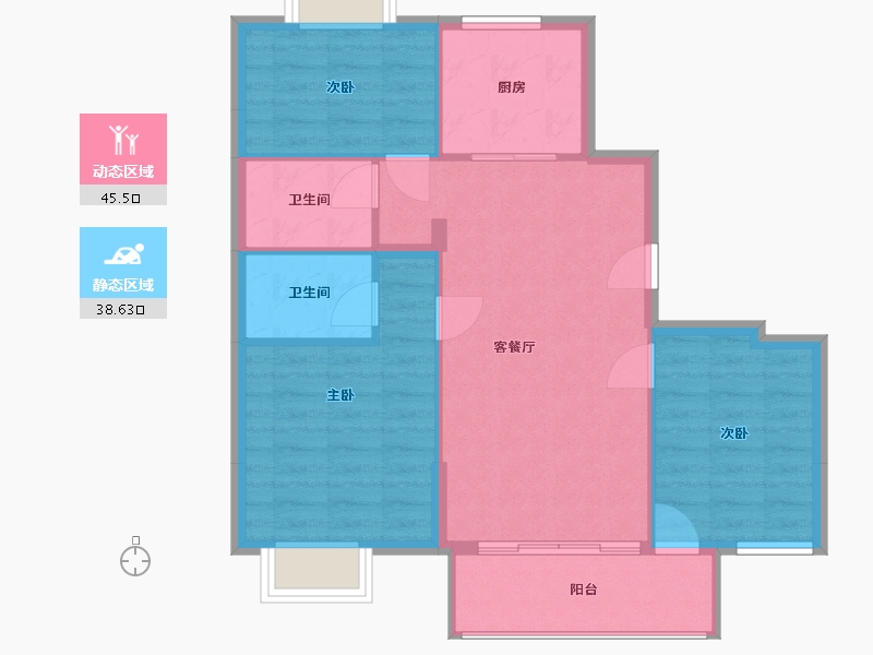 江苏省-淮安市-御景学府-82.00-户型库-动静分区