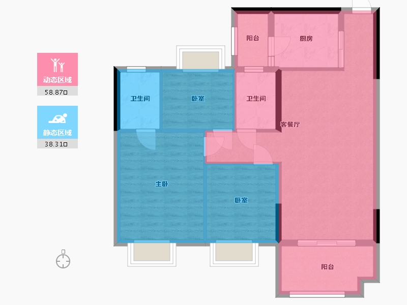 广东省-中山市-融创溪湾首府-89.94-户型库-动静分区