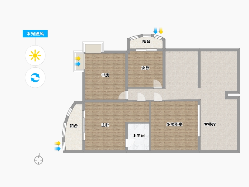 湖北省-武汉市-鹦鹉花园41栋二楼-130.00-户型库-采光通风