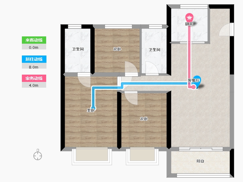 山西省-太原市-红星紫御华府-86.00-户型库-动静线