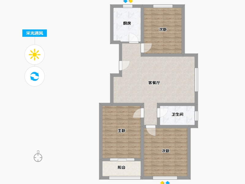 山东省-德州市-新河湾紫东苑-111.00-户型库-采光通风