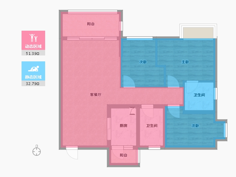 广东省-广州市-信业尚东尚筑-C区-85.70-户型库-动静分区