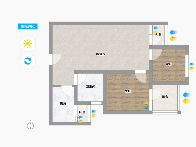 河南省-郑州市-金水世纪城-58.00-户型库-采光通风