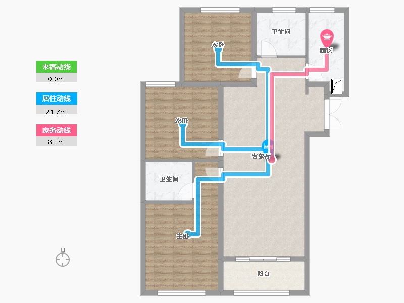 山东省-枣庄市-鲁化生活区-107.00-户型库-动静线