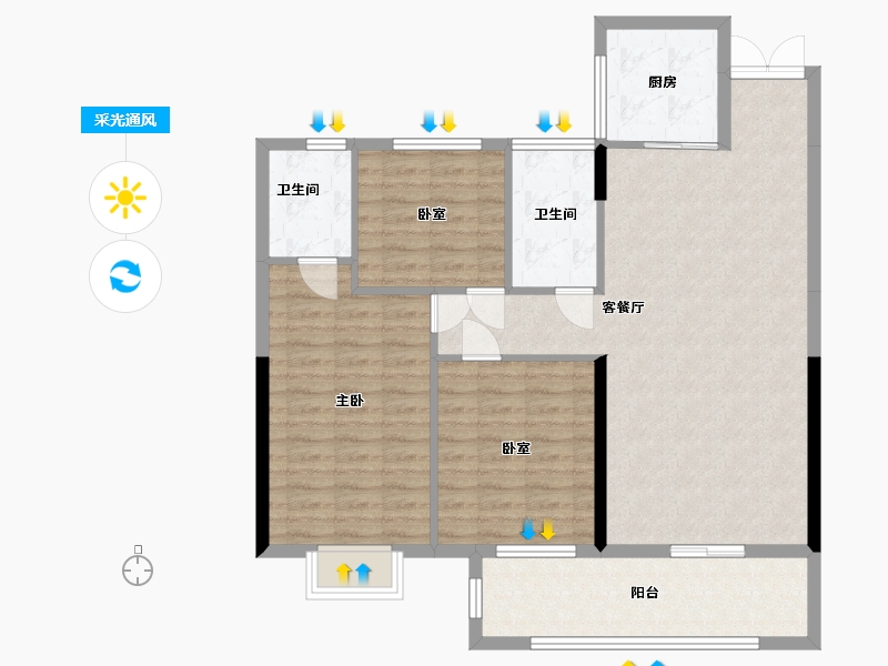 贵州省-毕节市-半岛温泉C区-110.00-户型库-采光通风