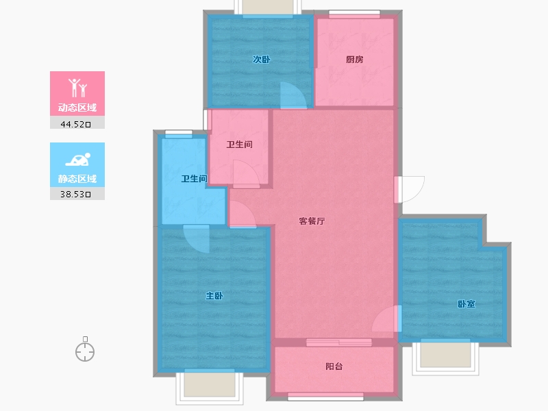 上海-上海市-建发·浦上湾-74.50-户型库-动静分区