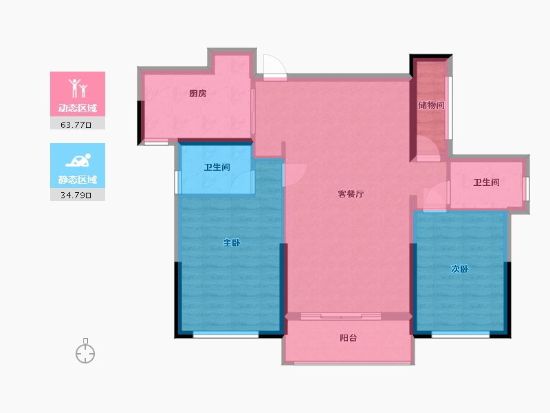 湖南省-衡阳市-江山御景-90.00-户型库-动静分区