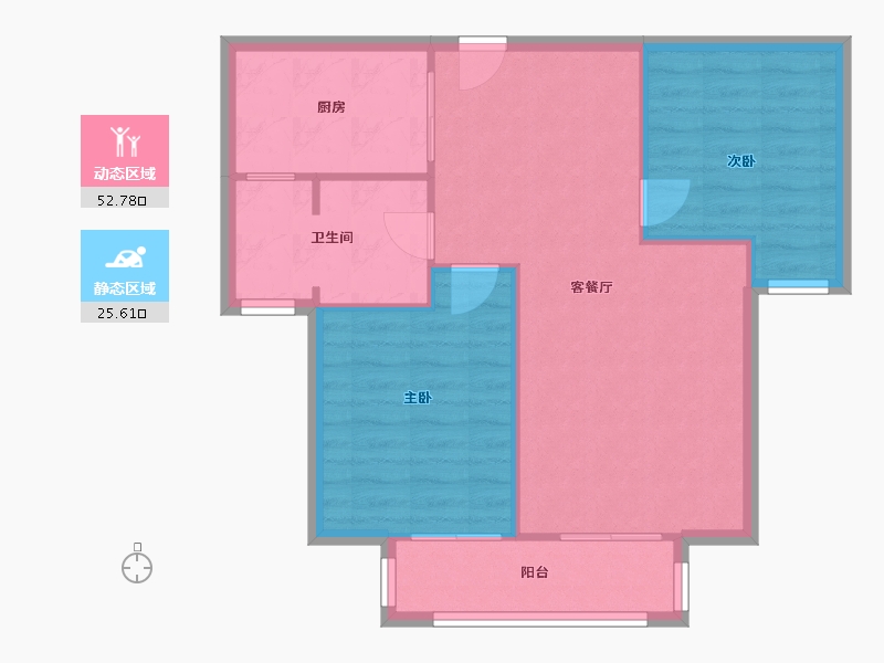 江苏省-徐州市-世茂天观小区-70.80-户型库-动静分区