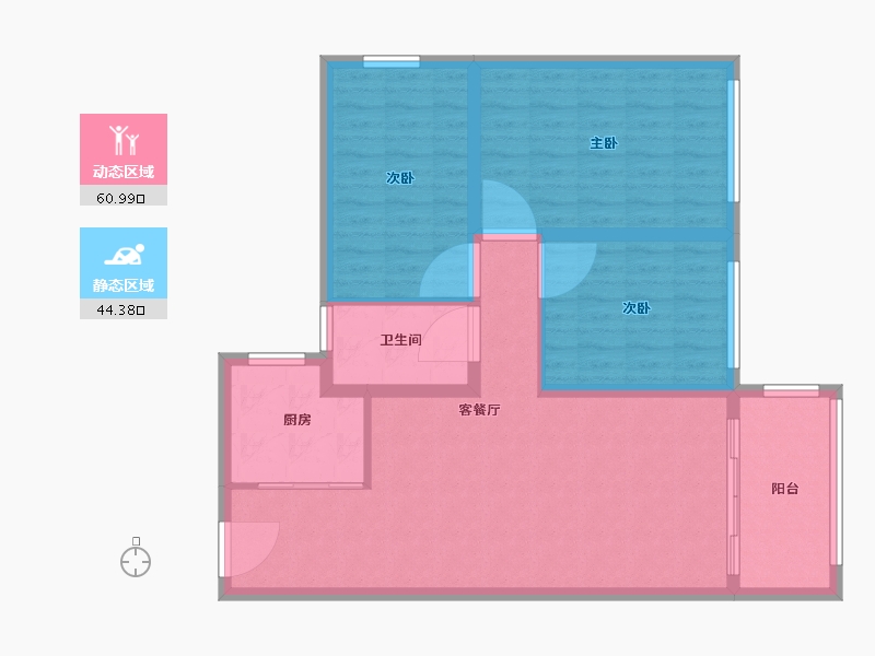 海南省-海口市-美舍仕家-95.45-户型库-动静分区