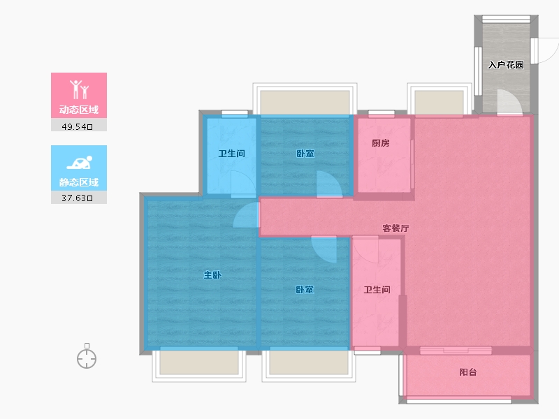 广东省-佛山市-樵顺花苑-89.00-户型库-动静分区