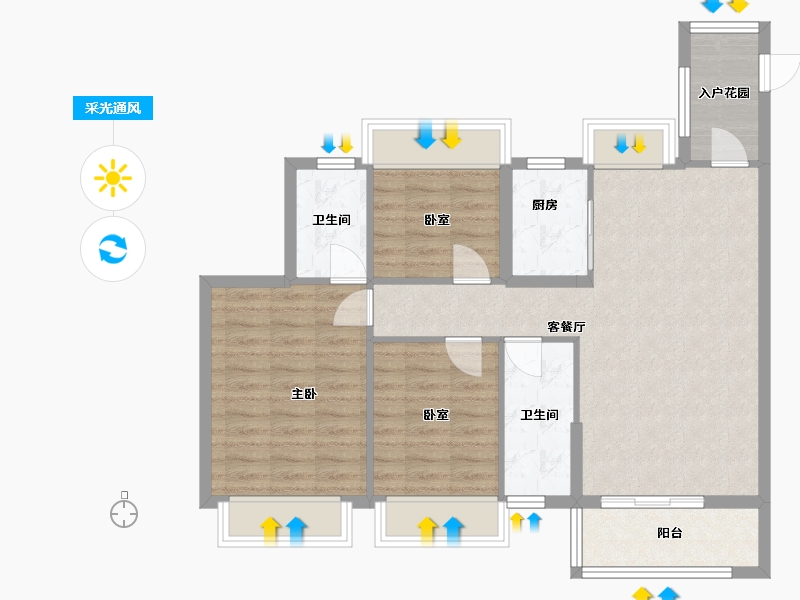 广东省-佛山市-樵顺花苑-89.00-户型库-采光通风