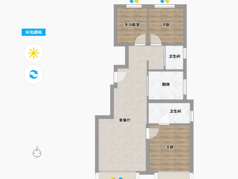 北京-北京市-御璟星城-68.00-户型库-采光通风