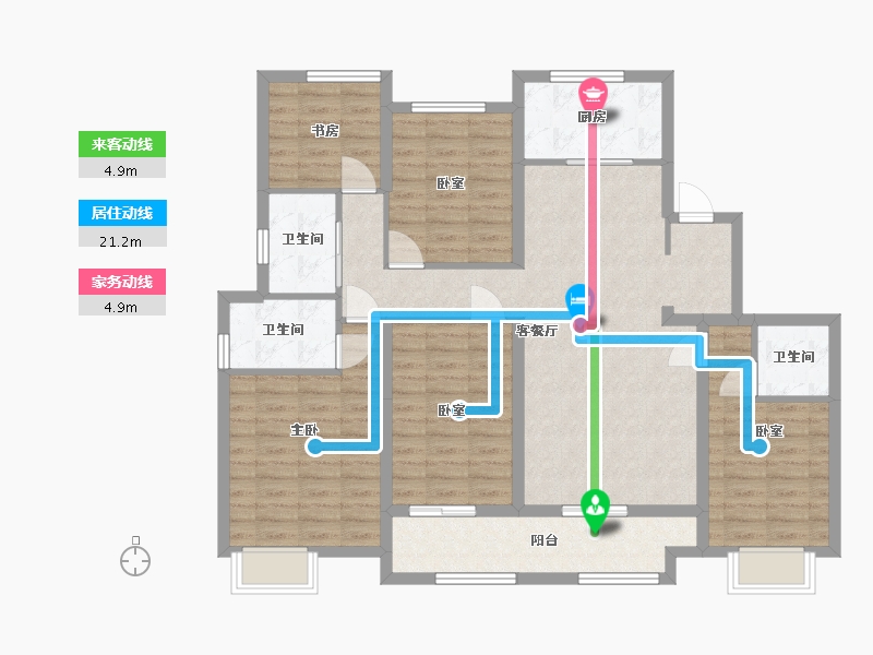 浙江省-温州市-新塘东苑-120.00-户型库-动静线