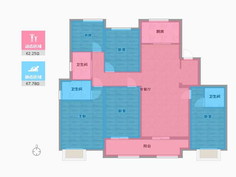 浙江省-温州市-新塘东苑-120.00-户型库-动静分区