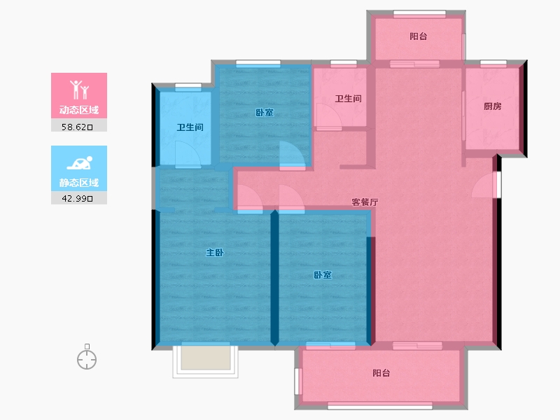 河南省-郑州市-中海天悦府-107.00-户型库-动静分区