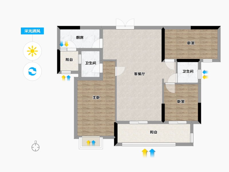 四川省-达州市-铁投莲花府邸-120.48-户型库-采光通风