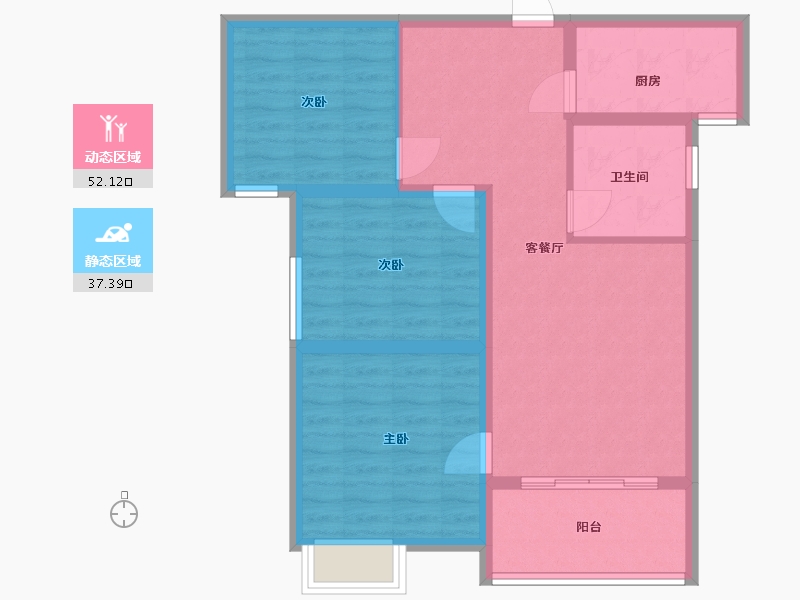 河南省-焦作市-悦东城-80.00-户型库-动静分区