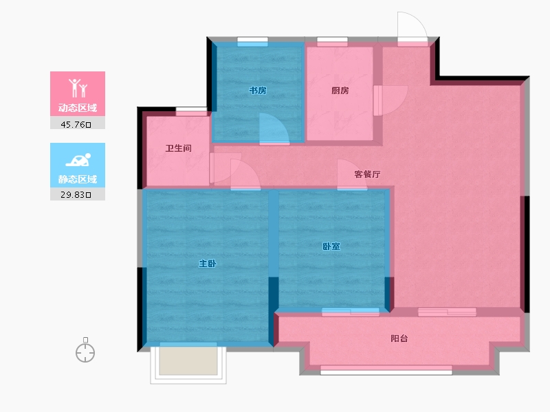 浙江省-温州市-新塘东苑-70.00-户型库-动静分区