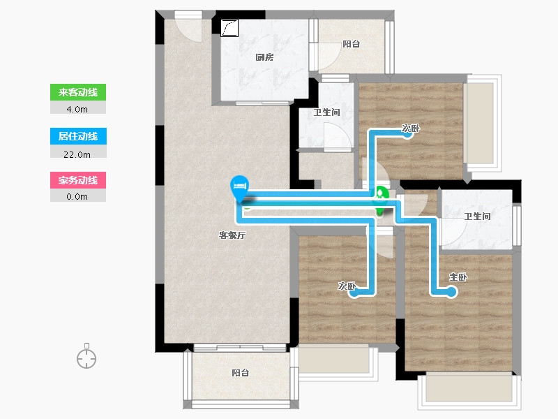 重庆-重庆市-电建洺悦城龙洲湾三期-87.00-户型库-动静线