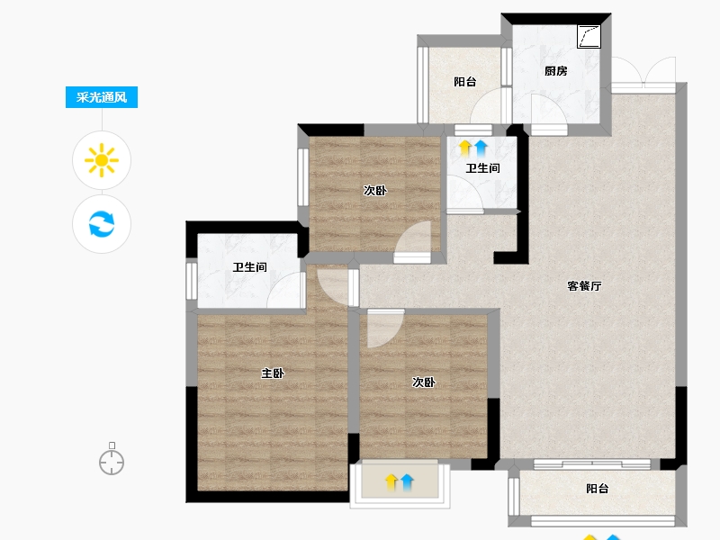 四川省-眉山市-万景峰汇-77.00-户型库-采光通风