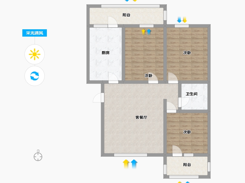 山西省-吕梁市-康馨苑小区-99.00-户型库-采光通风