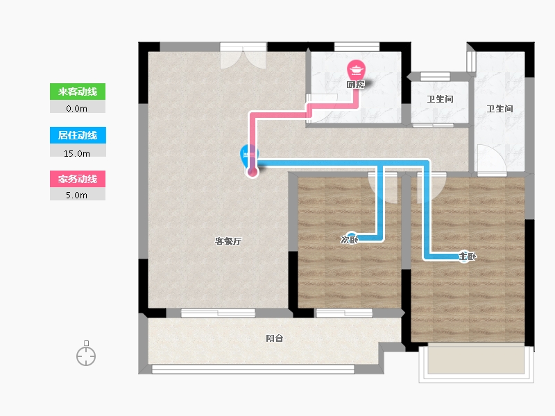 湖北省-恩施土家族苗族自治州-文澜苑-85.00-户型库-动静线