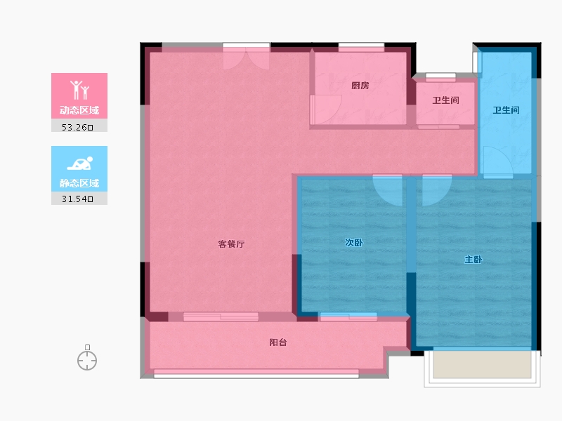 湖北省-恩施土家族苗族自治州-文澜苑-85.00-户型库-动静分区