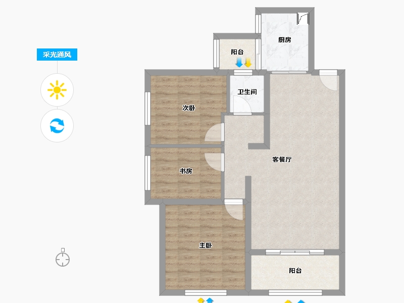 湖南省-岳阳市-大汉新城-79.00-户型库-采光通风