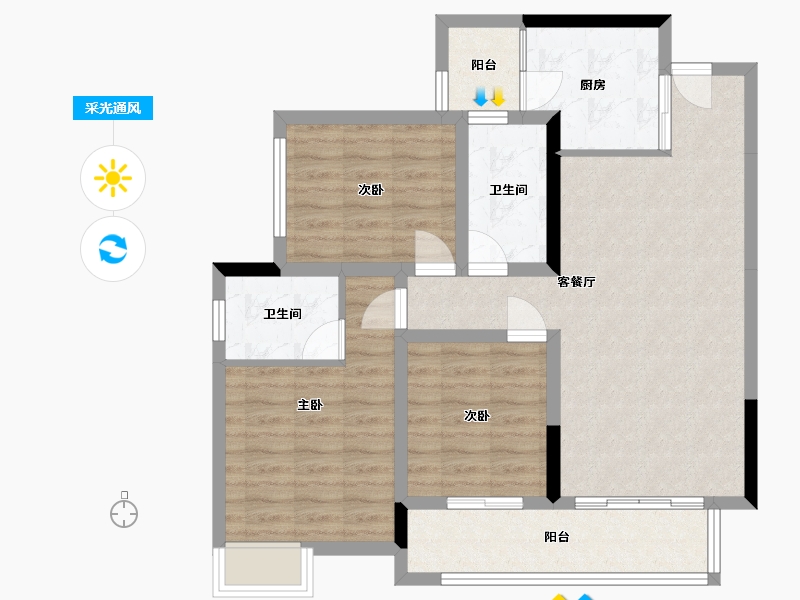 四川省-成都市-人居·长岛荟城-112.00-户型库-采光通风