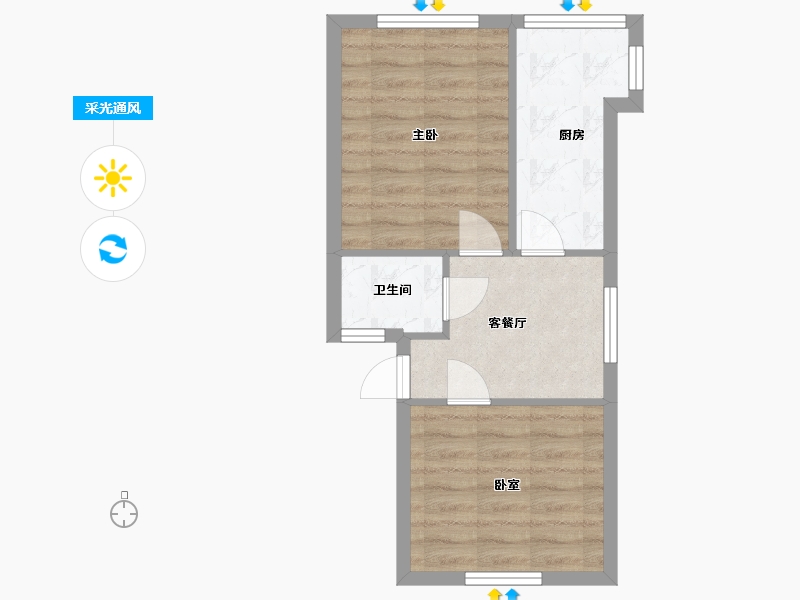 河北省-石家庄市-联盟小区-42.00-户型库-采光通风