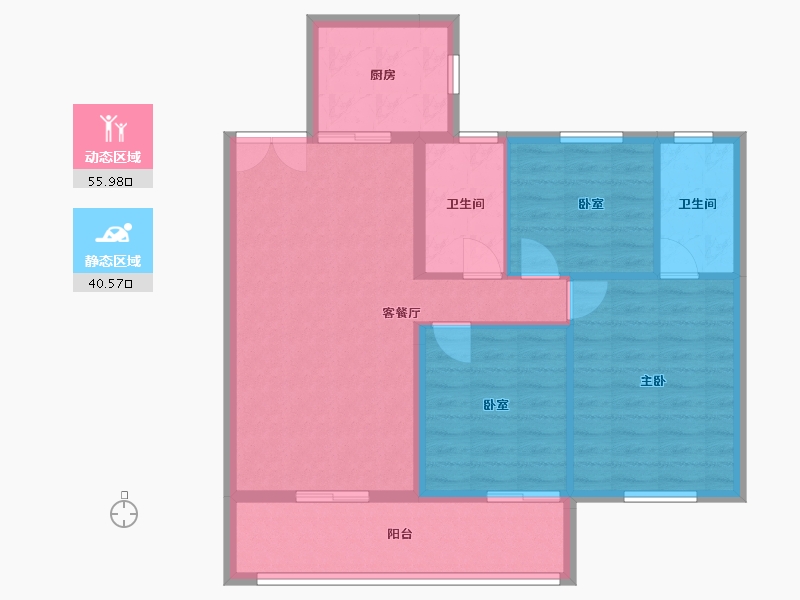 陕西省-宝鸡市-海澜湾-94.00-户型库-动静分区