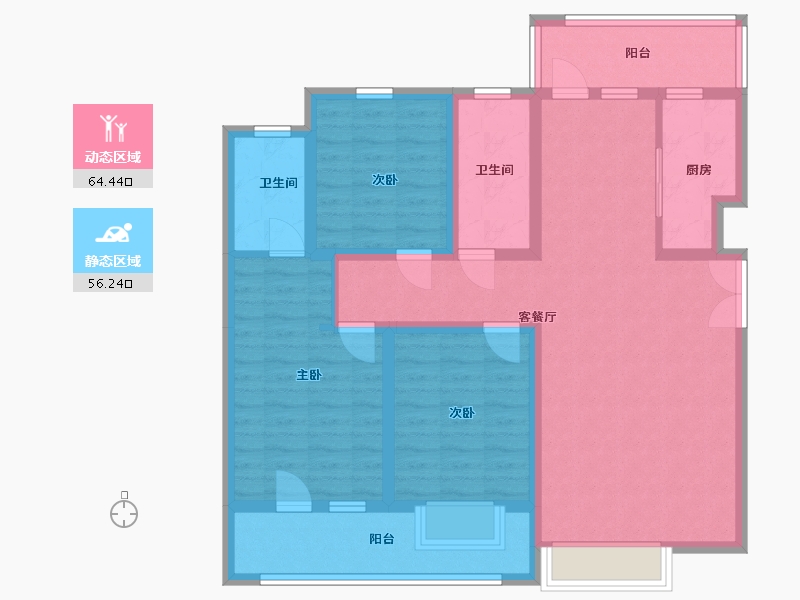 新疆维吾尔自治区-阿克苏地区-景秀华府-110.00-户型库-动静分区