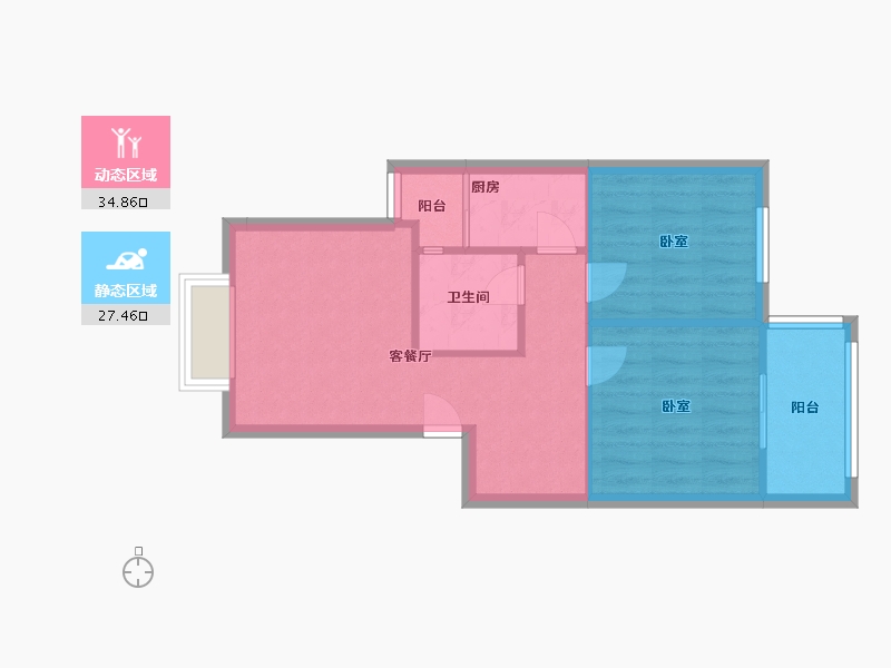 四川省-成都市-桃溪庭苑-56.00-户型库-动静分区