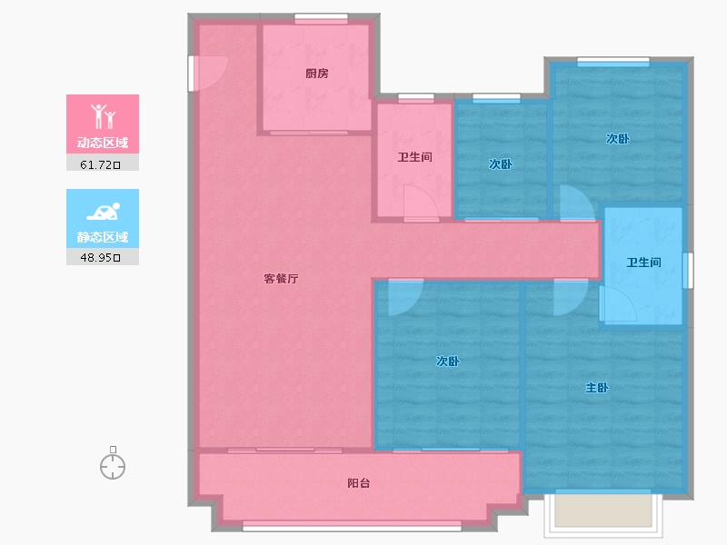 浙江省-台州市-云樾观岭-107.00-户型库-动静分区