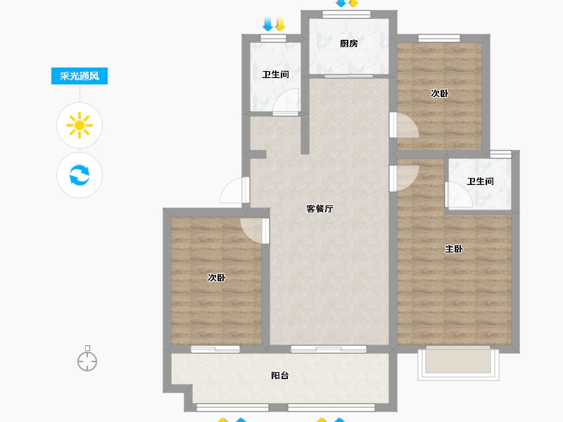 山东省-济宁市-天下景城-100.00-户型库-采光通风