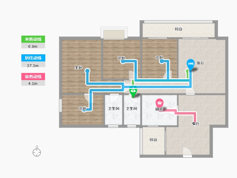 四川省-成都市-丽晶港-127.00-户型库-动静线