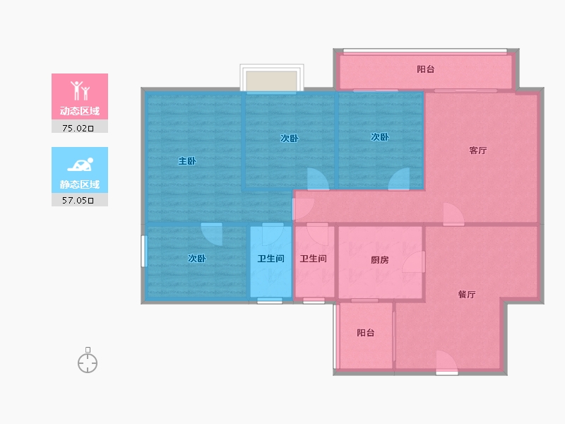 四川省-成都市-丽晶港-127.00-户型库-动静分区