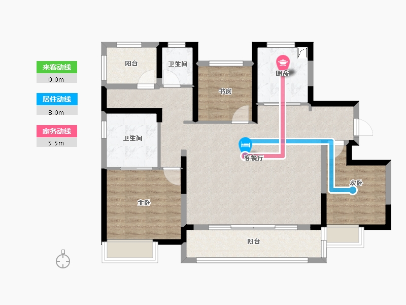 江苏省-苏州市-禧悦棠礼花园-103.00-户型库-动静线