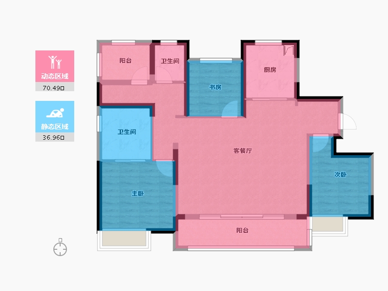 江苏省-苏州市-禧悦棠礼花园-103.00-户型库-动静分区