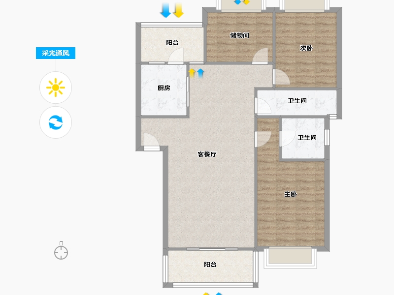 四川省-成都市-方营小区-109.00-户型库-采光通风