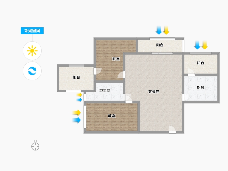 广东省-深圳市-半山·御景-60.00-户型库-采光通风