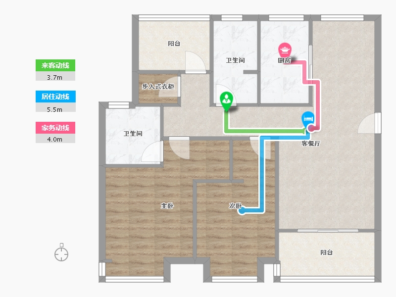 江苏省-苏州市-绿地-108.00-户型库-动静线