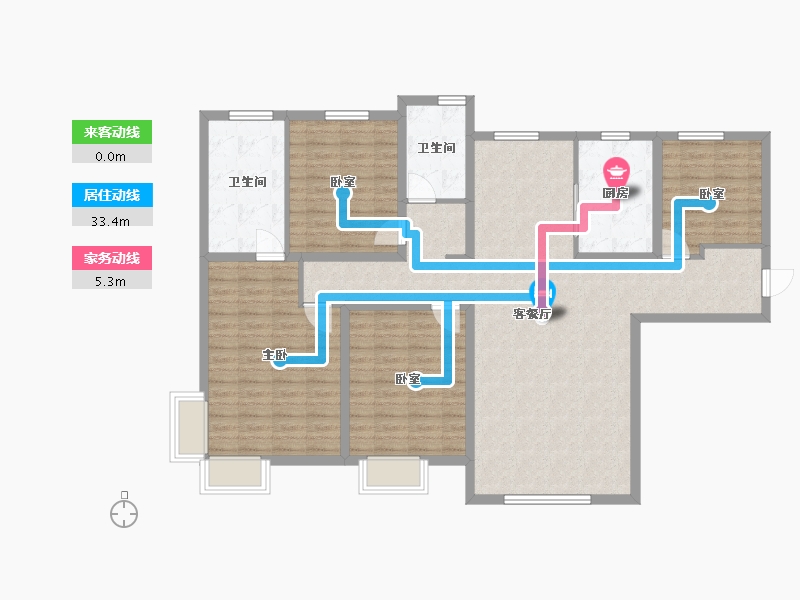 甘肃省-兰州市-天庆·国际新城-127.00-户型库-动静线