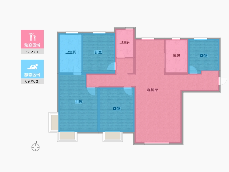 甘肃省-兰州市-天庆·国际新城-127.00-户型库-动静分区