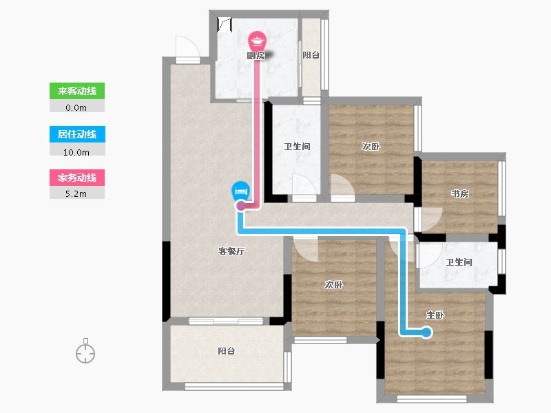 四川省-宜宾市-金域华庭-105.00-户型库-动静线