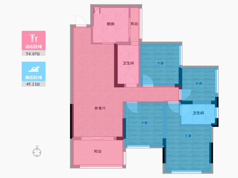 四川省-宜宾市-金域华庭-105.00-户型库-动静分区