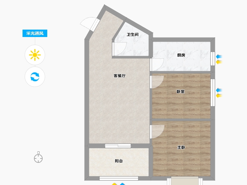 北京-北京市-杨庄北区-51.00-户型库-采光通风