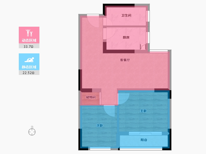 浙江省-金华市-中天学府诚品-49.51-户型库-动静分区